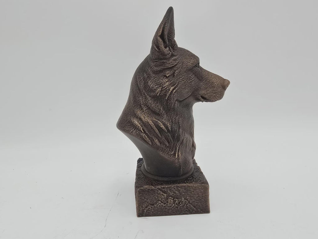 Bust of a White Swiss Shepherd dog statue - home decor dog lover gift for him or her, hand-painted ornament