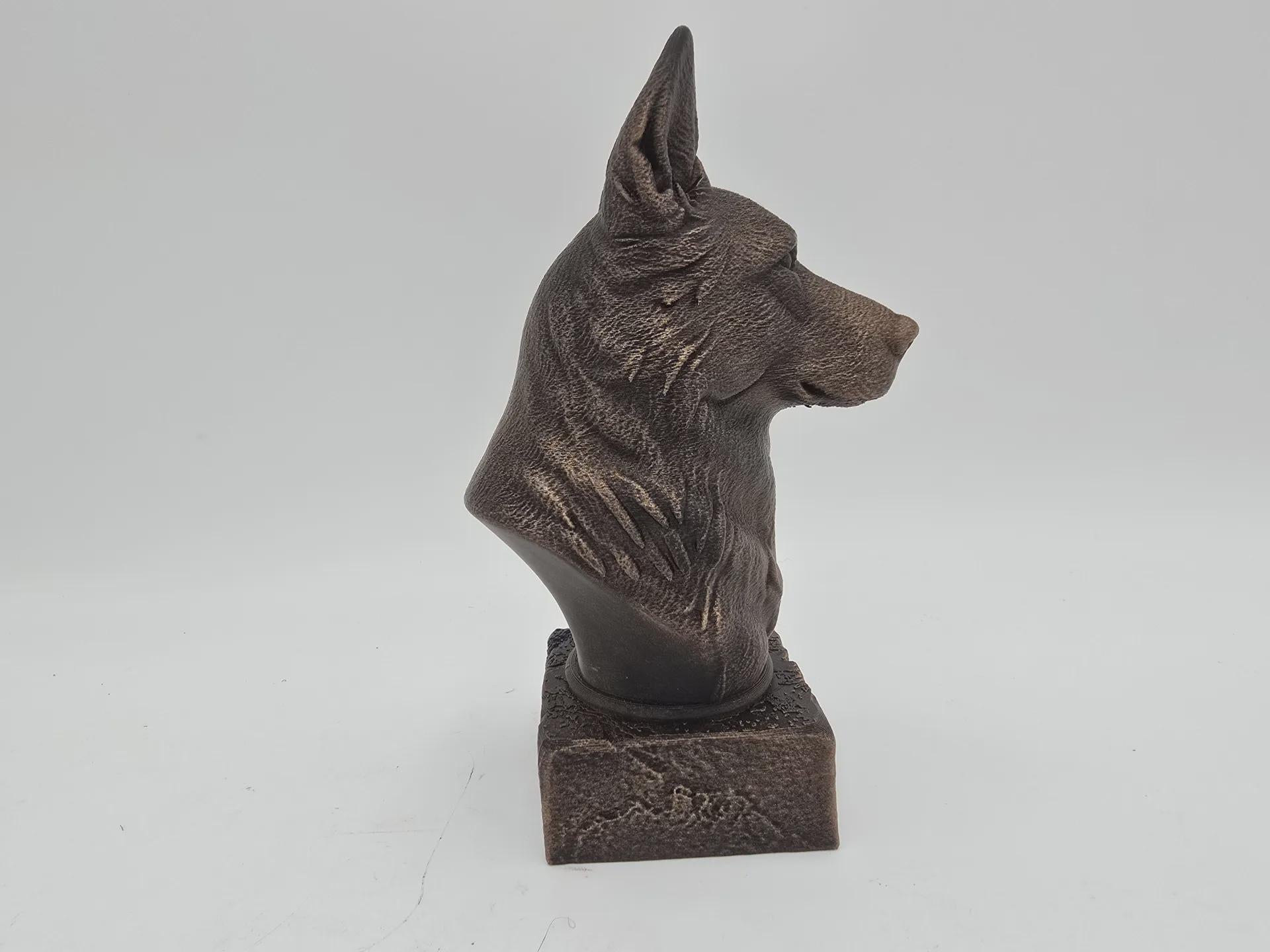 Bust of a White Swiss Shepherd dog statue - home decor dog lover gift for him or her, hand-painted ornament