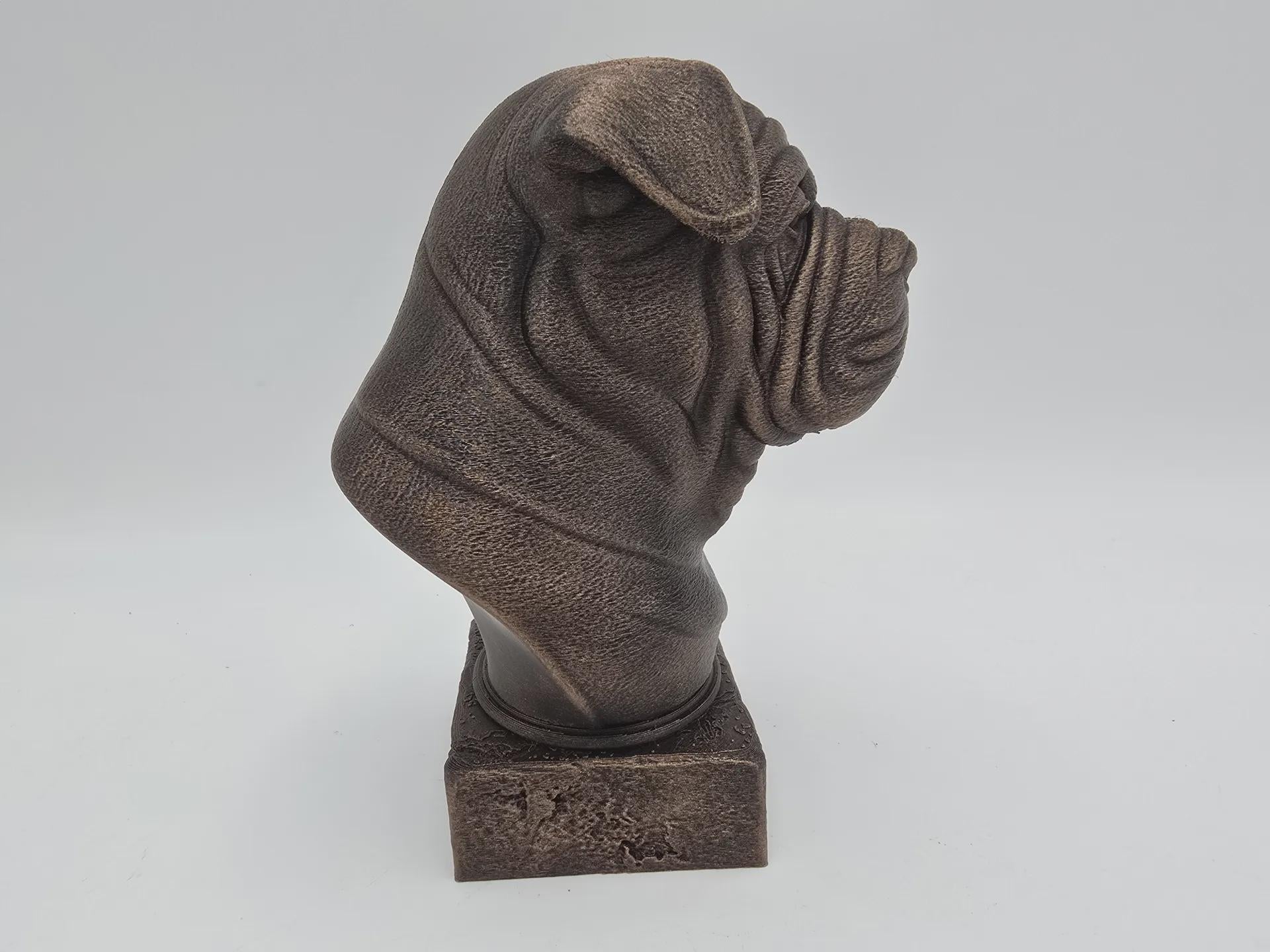 Büste einer Shar Pei Büste Hundestatue - Wohndeko Hundeliebhaber Geschenk für ihn ihr handbemaltes Ornament