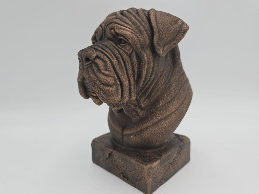 Büste einer neapolitanischen Mastiff-Büste, Hundestatue – Wohndeko, Hundeliebhaber, handbemaltes Ornament