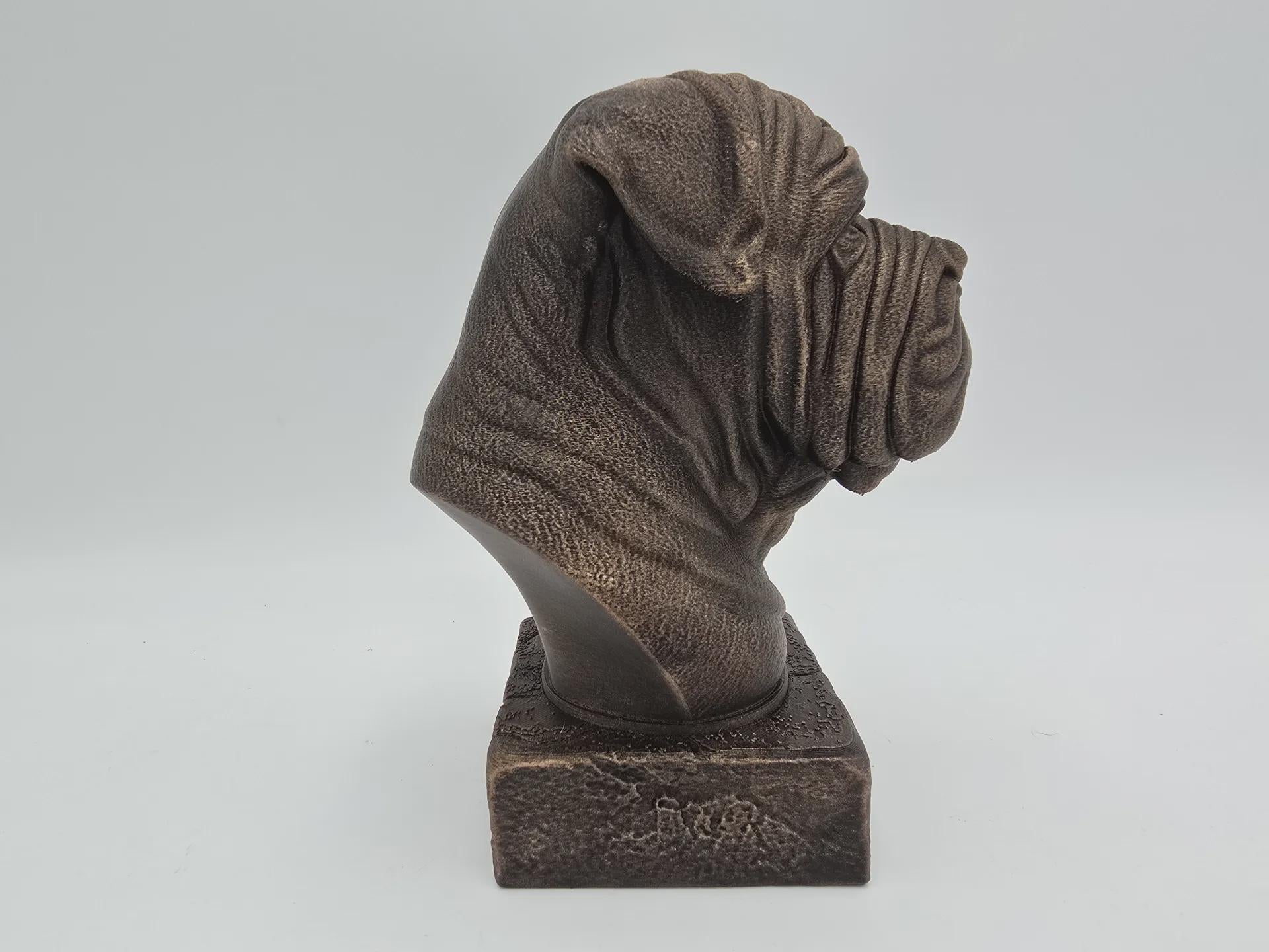 Büste einer neapolitanischen Mastiff-Büste, Hundestatue – Wohndeko, Hundeliebhaber, handbemaltes Ornament
