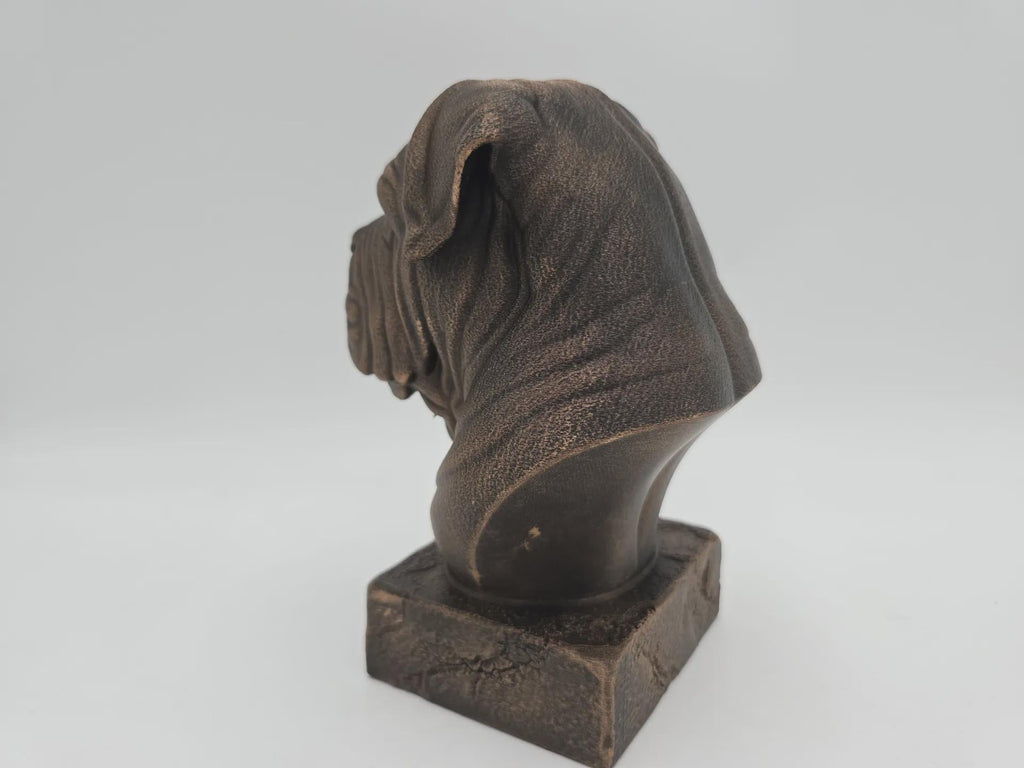 Büste einer neapolitanischen Mastiff-Büste, Hundestatue – Wohndeko, Hundeliebhaber, handbemaltes Ornament