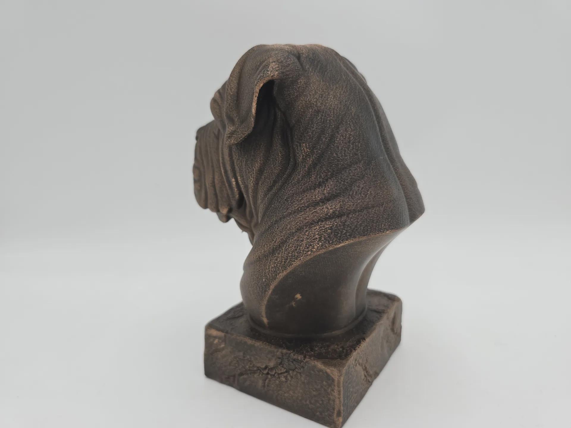 Büste einer neapolitanischen Mastiff-Büste, Hundestatue – Wohndeko, Hundeliebhaber, handbemaltes Ornament