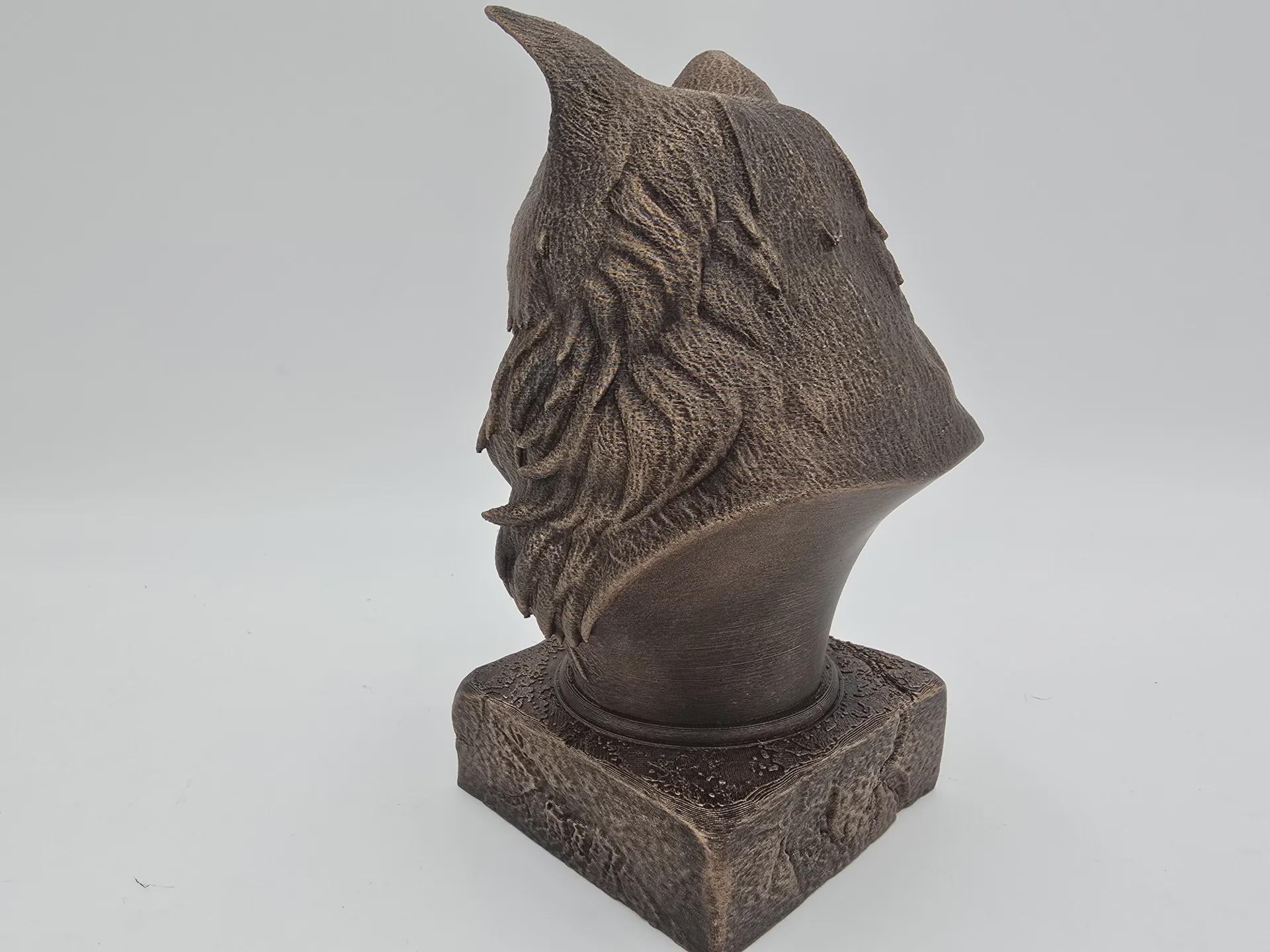 Büste einer Maine Coon Katze Büste Statue - Wohndeko Katzenliebhaber handbemalt Ornament