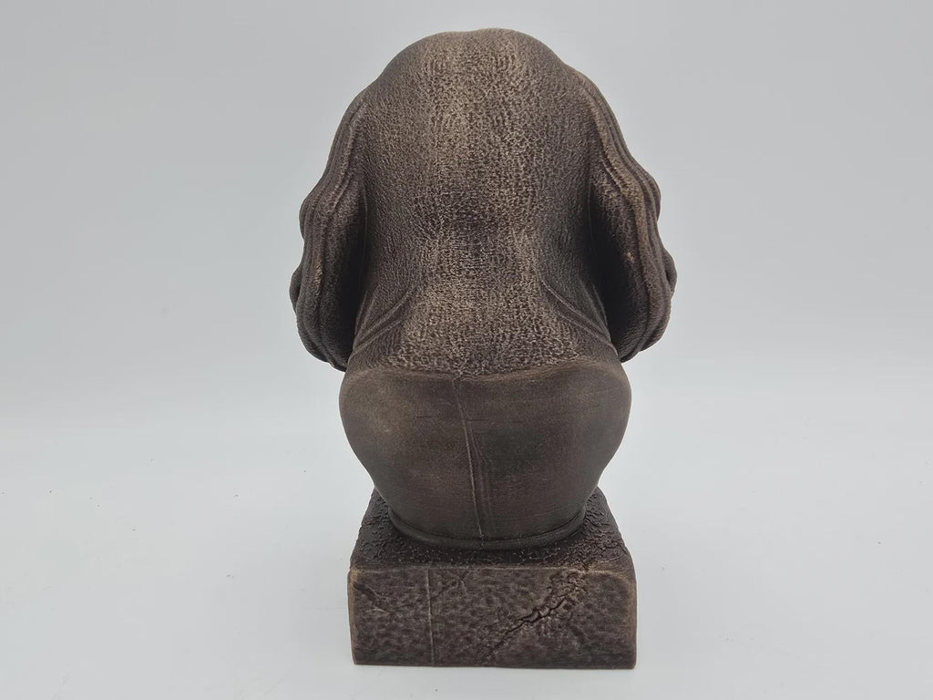 Büste einer langhaarigen Dackelbüste, Hundestatue – Wohndeko, Hundeliebhaber, handbemaltes Ornament
