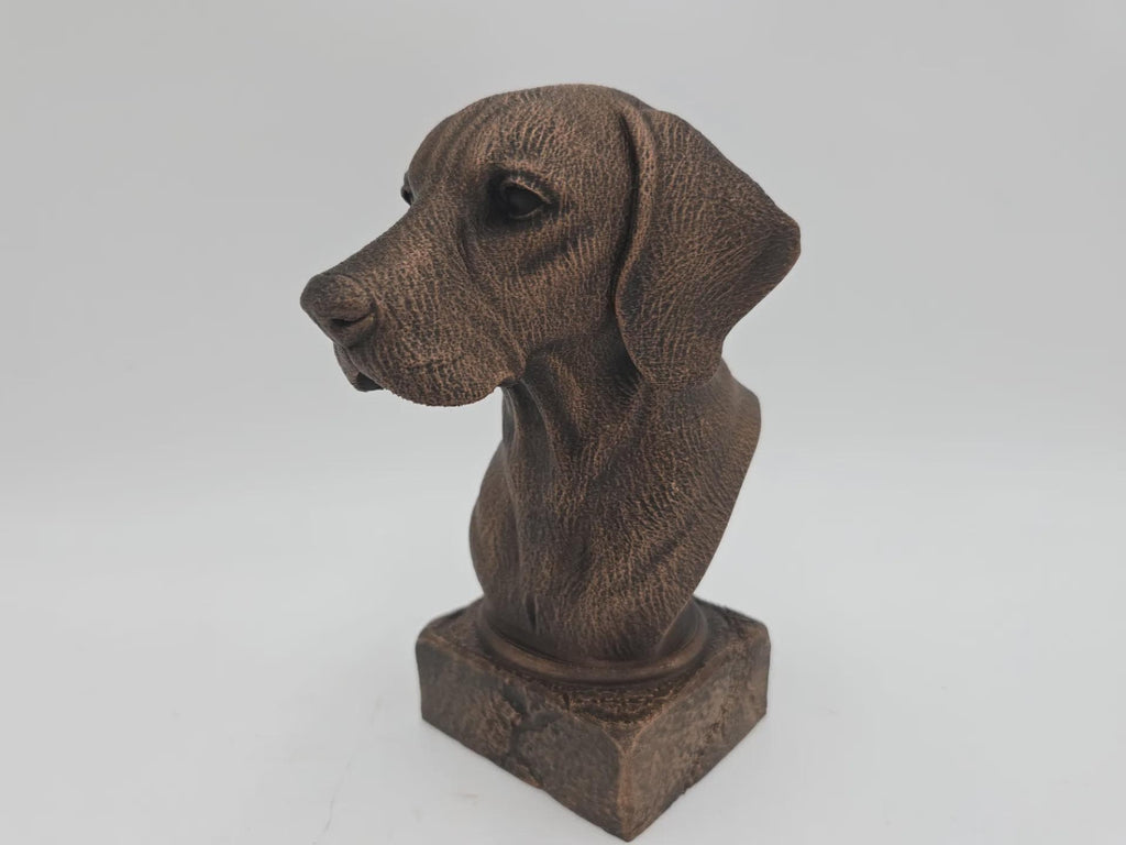 Bust of a Hungarian Vizsla Dog Statue - Home Decor Dog Lover Handpainted Ornament
