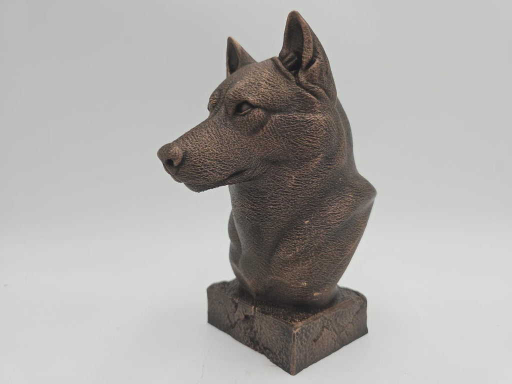 Büste einer Husky-Hundestatue - Wohndeko Hundeliebhaber handbemaltes Ornament