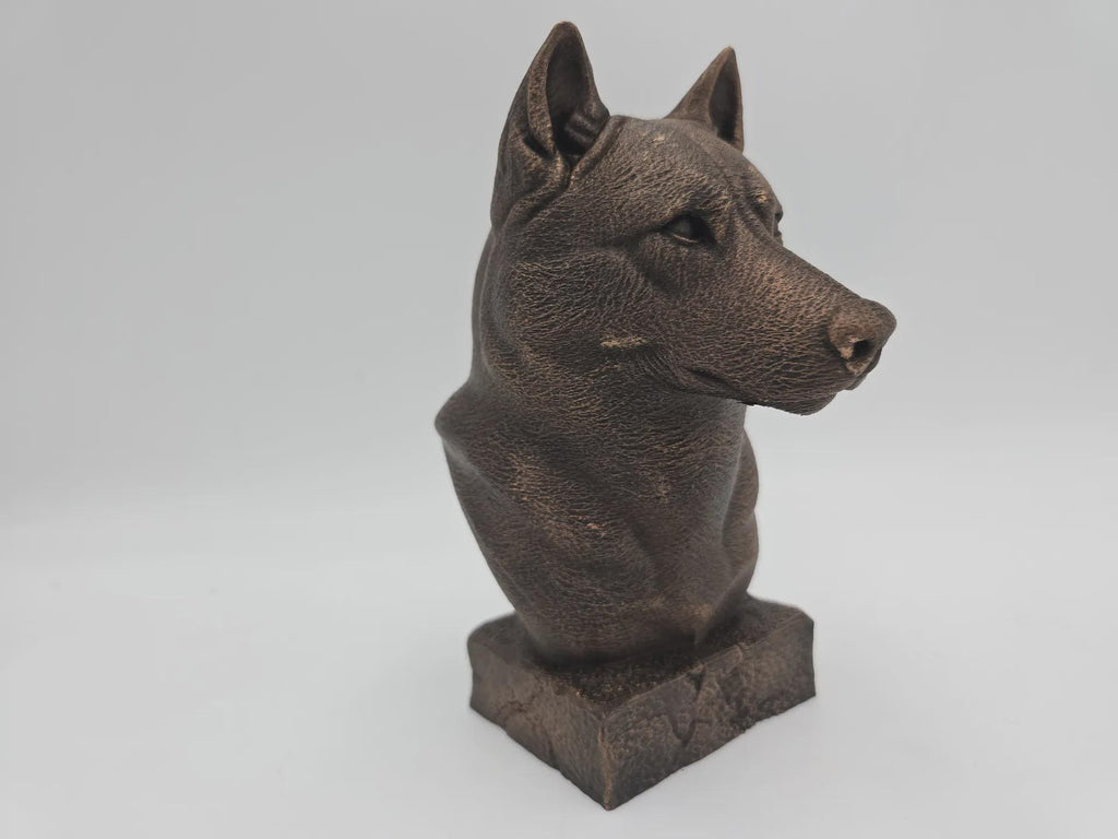 Büste einer Husky-Hundestatue - Wohndeko Hundeliebhaber handbemaltes Ornament