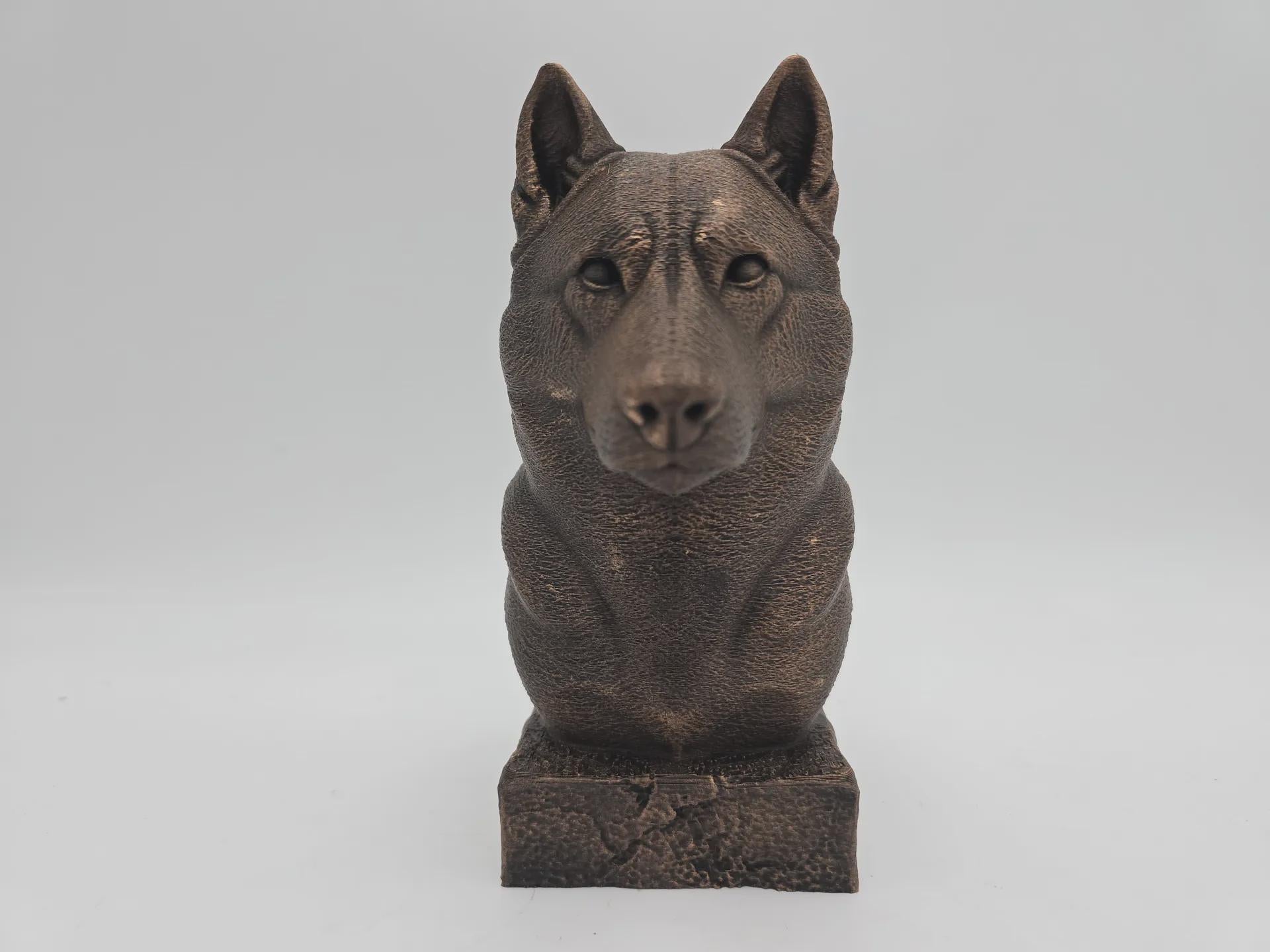 Büste einer Husky-Hundestatue - Wohndeko Hundeliebhaber handbemaltes Ornament