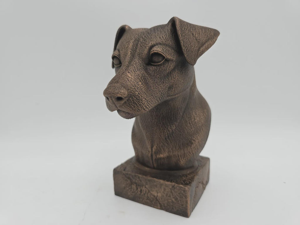 Büste einer Jack Russel Hundestatue - Wohndeko Hundeliebhaber handbemaltes Ornament