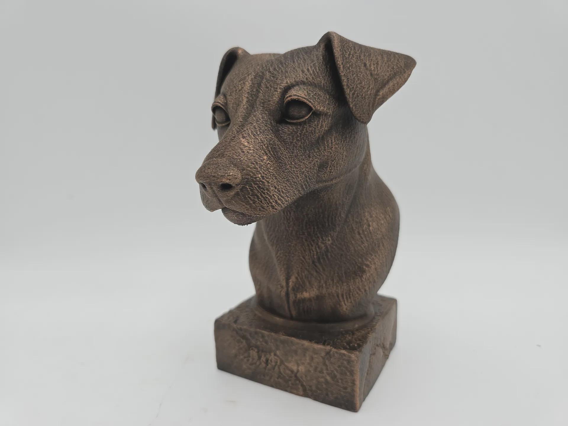 Büste einer Jack Russel Hundestatue - Wohndeko Hundeliebhaber handbemaltes Ornament