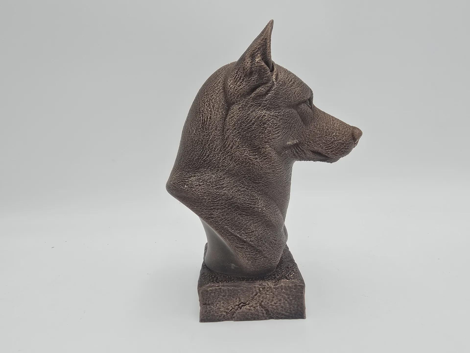 Büste einer Husky-Hundestatue - Wohndeko Hundeliebhaber handbemaltes Ornament