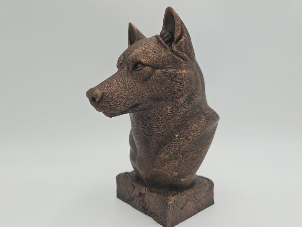 Büste einer Husky-Hundestatue - Wohndeko Hundeliebhaber handbemaltes Ornament