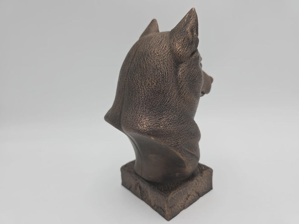 Büste einer Husky-Hundestatue - Wohndeko Hundeliebhaber handbemaltes Ornament