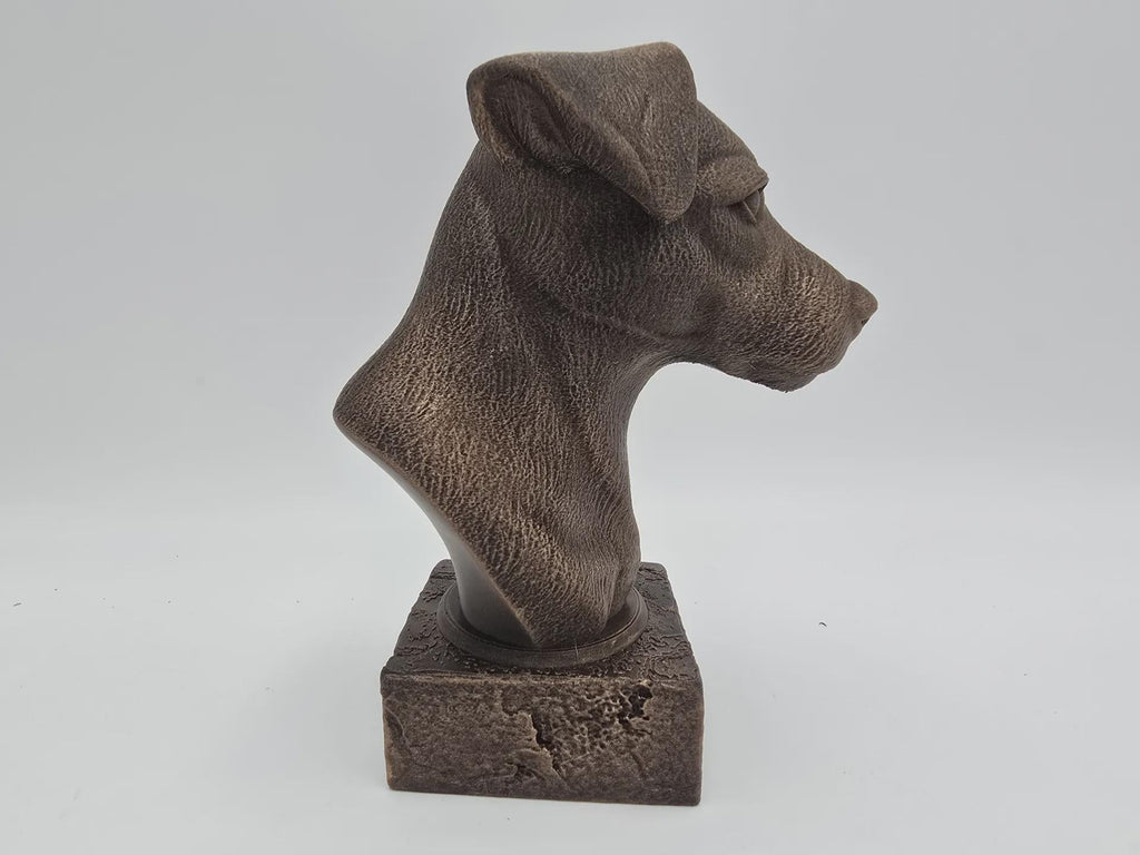 Büste einer Jack Russel Hundestatue - Wohndeko Hundeliebhaber handbemaltes Ornament