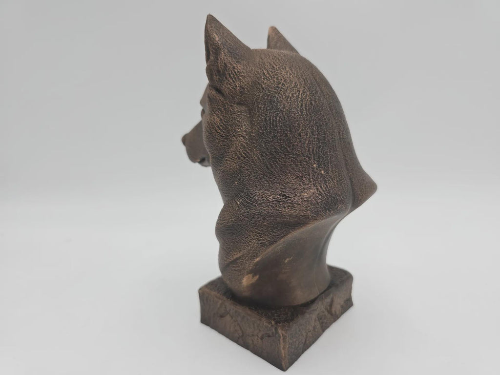 Büste einer Husky-Hundestatue - Wohndeko Hundeliebhaber handbemaltes Ornament