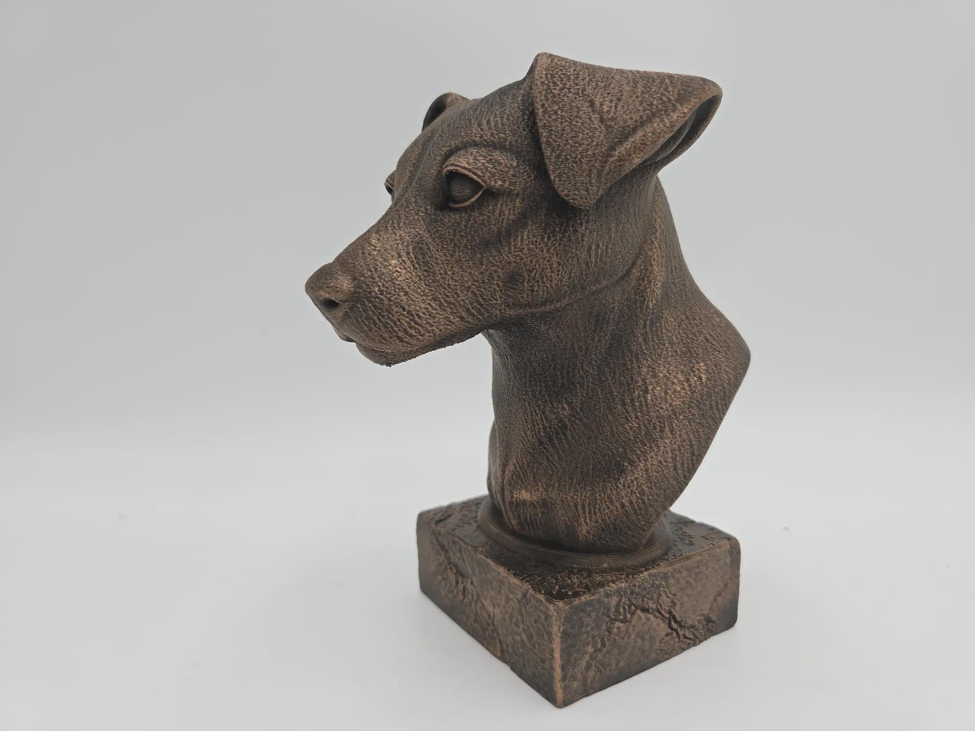 Büste einer Jack Russel Hundestatue - Wohndeko Hundeliebhaber handbemaltes Ornament
