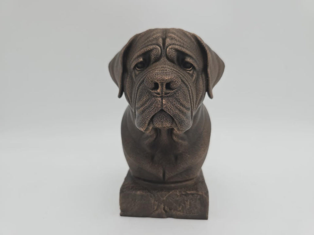 Büste einer englischen Mastiff-Hundestatue - Wohndeko Hundeliebhaber handbemalt Ornament