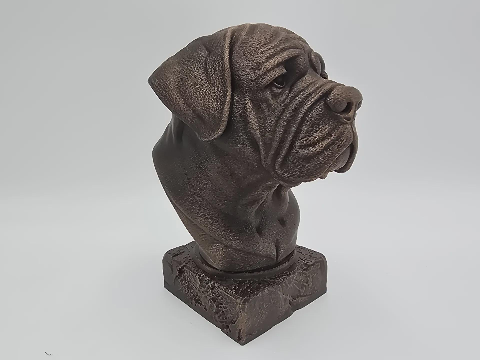 Büste einer englischen Mastiff-Hundestatue - Wohndeko Hundeliebhaber handbemalt Ornament