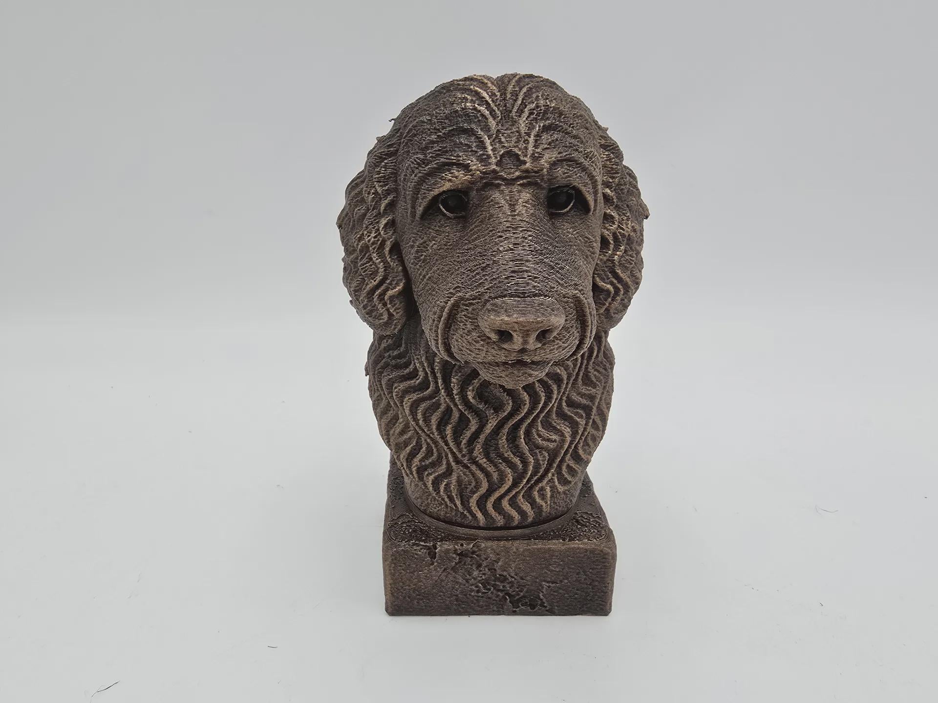 Büste einer Goldendoodle-Hundestatue - Wohndeko Hundeliebhaber handbemaltes Ornament