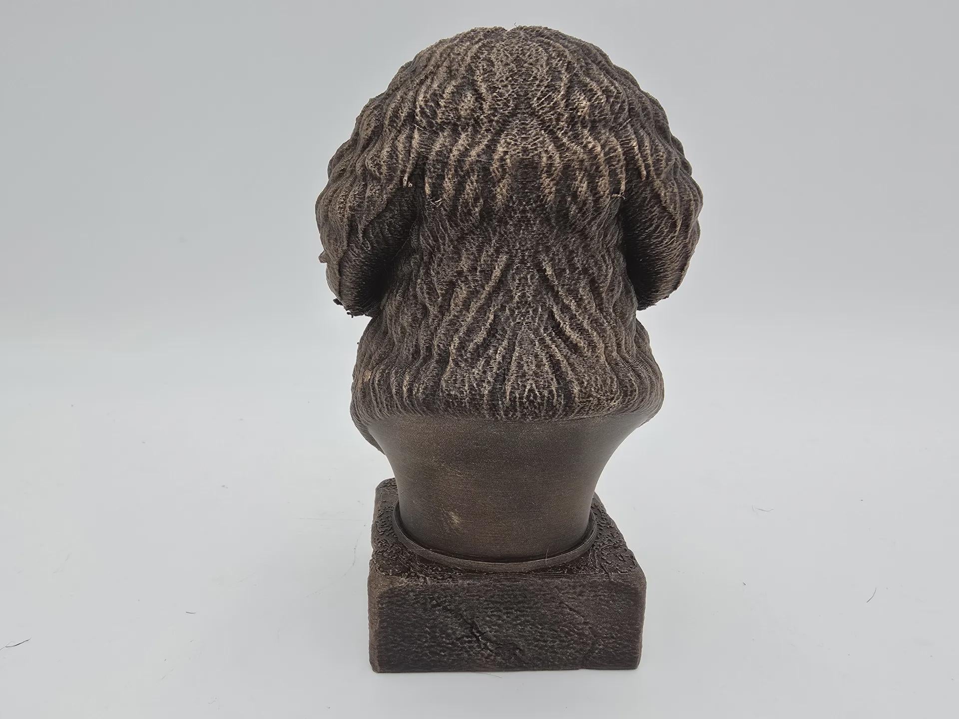 Büste einer Goldendoodle-Hundestatue - Wohndeko Hundeliebhaber handbemaltes Ornament