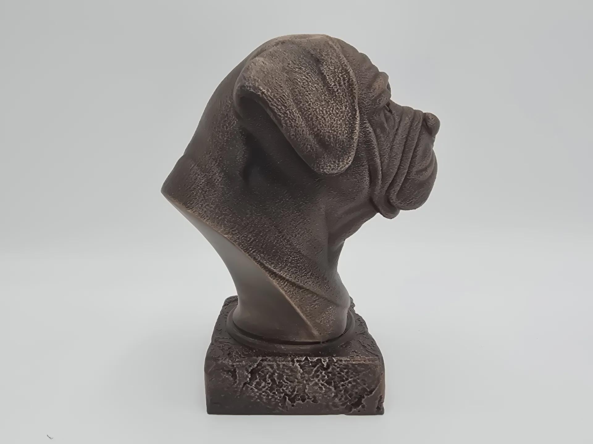 Büste einer englischen Mastiff-Hundestatue - Wohndeko Hundeliebhaber handbemalt Ornament