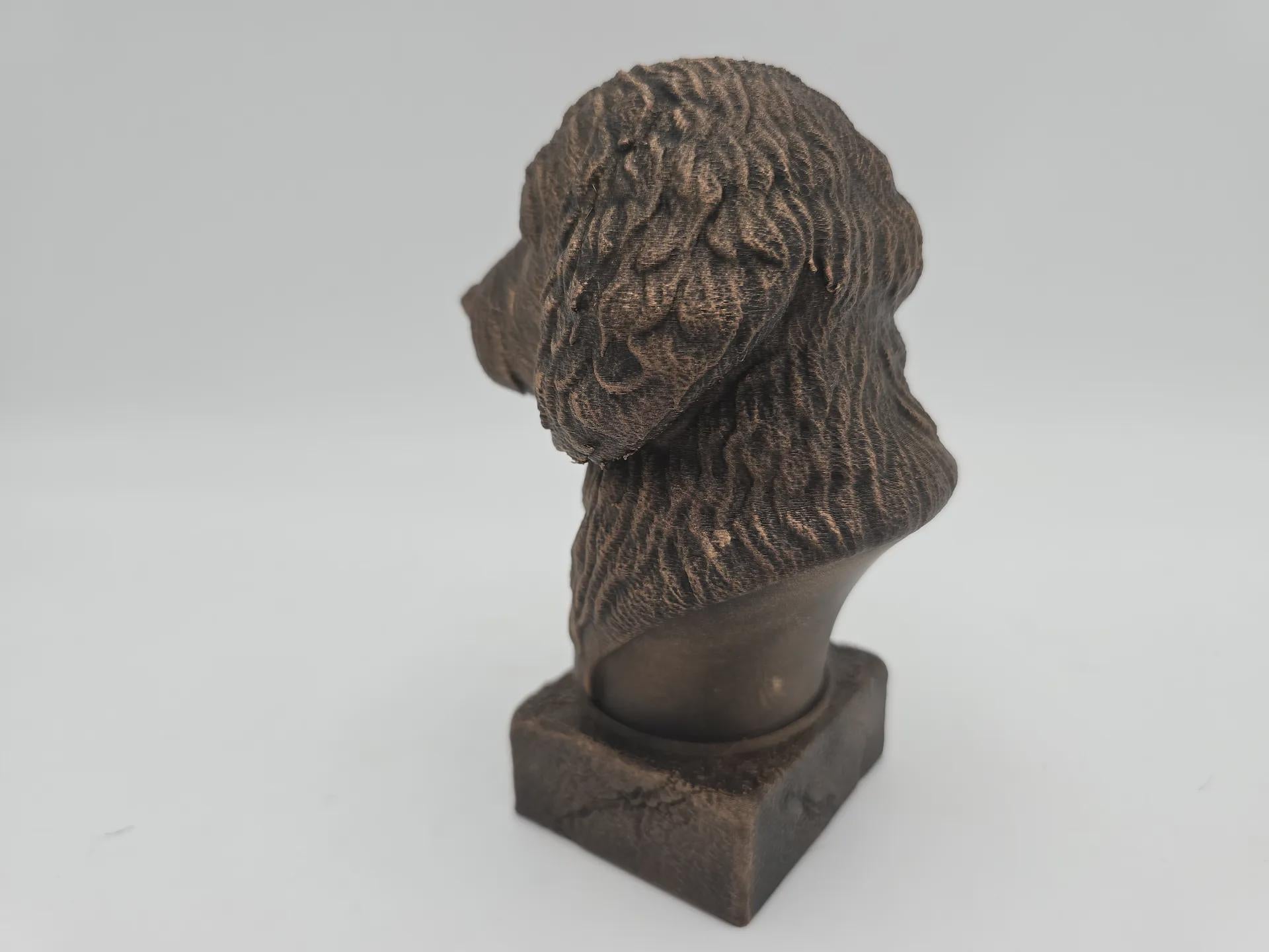 Büste einer Goldendoodle-Hundestatue - Wohndeko Hundeliebhaber handbemaltes Ornament