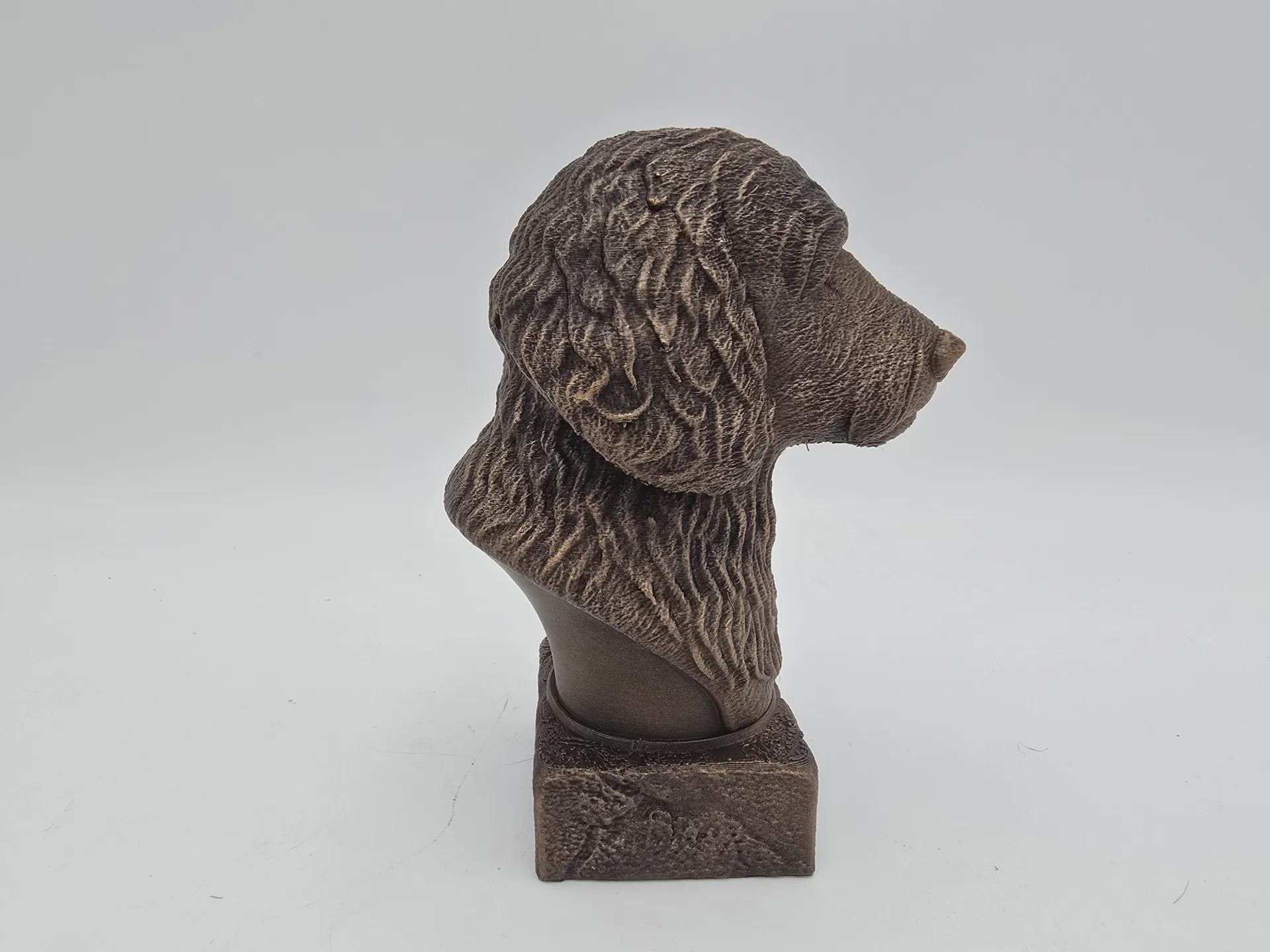 Büste einer Goldendoodle-Hundestatue - Wohndeko Hundeliebhaber handbemaltes Ornament