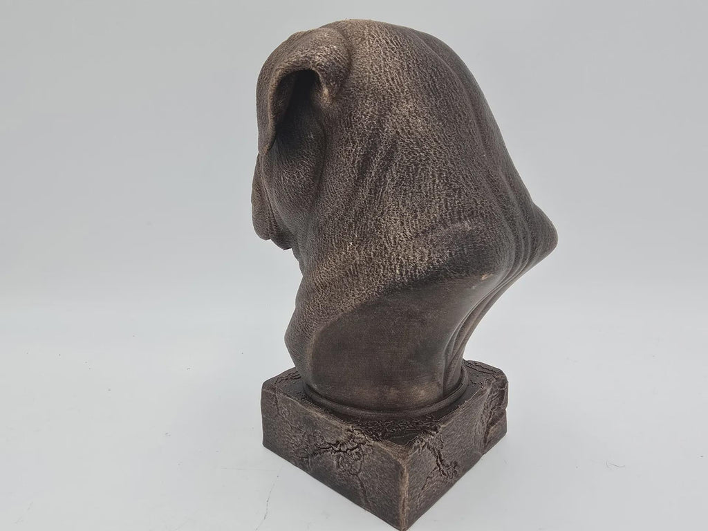 Büste einer Doge de Bordeaux Hundestatue - Wohndeko Hundeliebhaber handbemalt Ornament