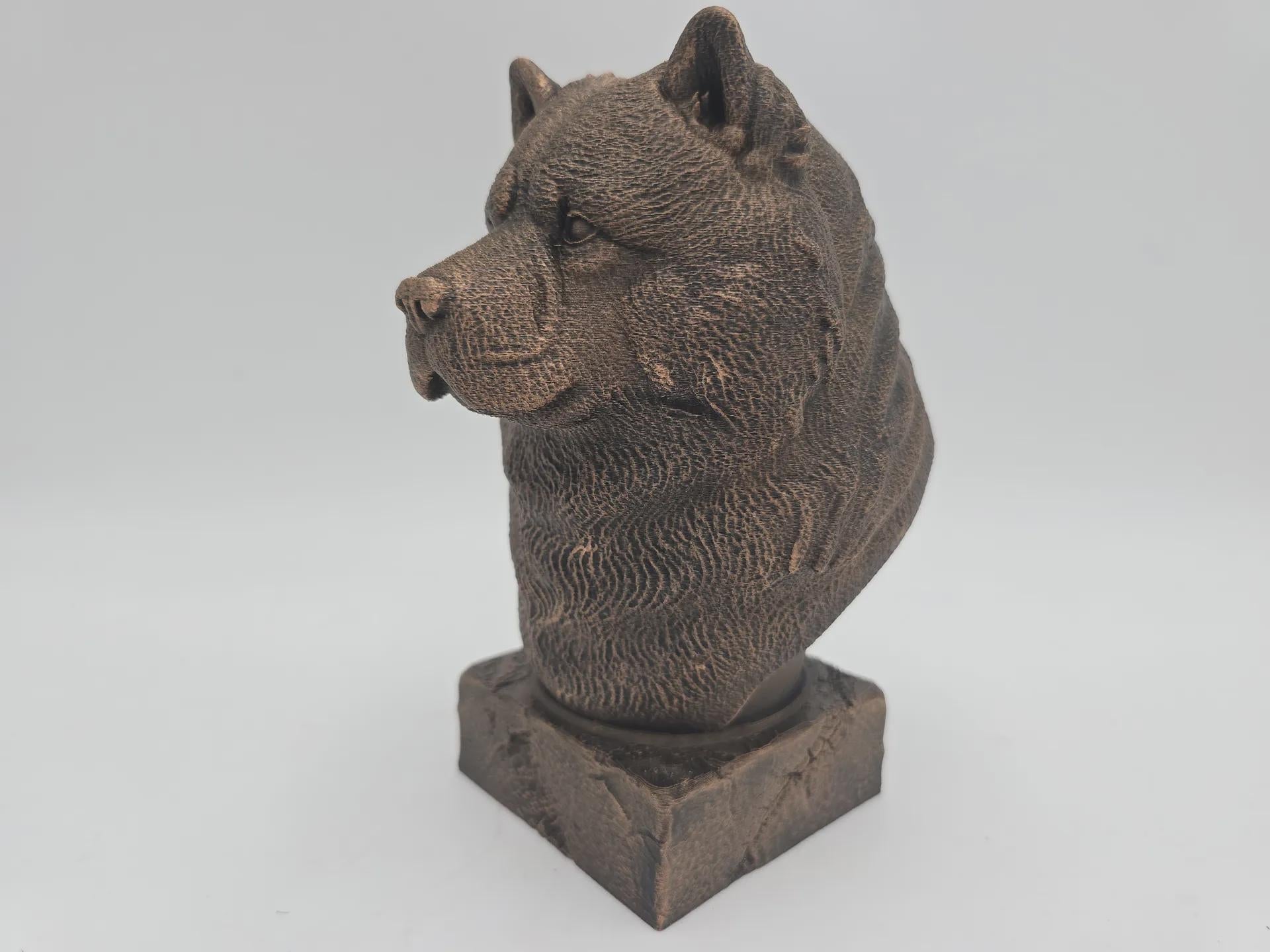 Büste einer Chow-Chow-Hundestatue - Wohndeko Hundeliebhaber handbemalt Ornament