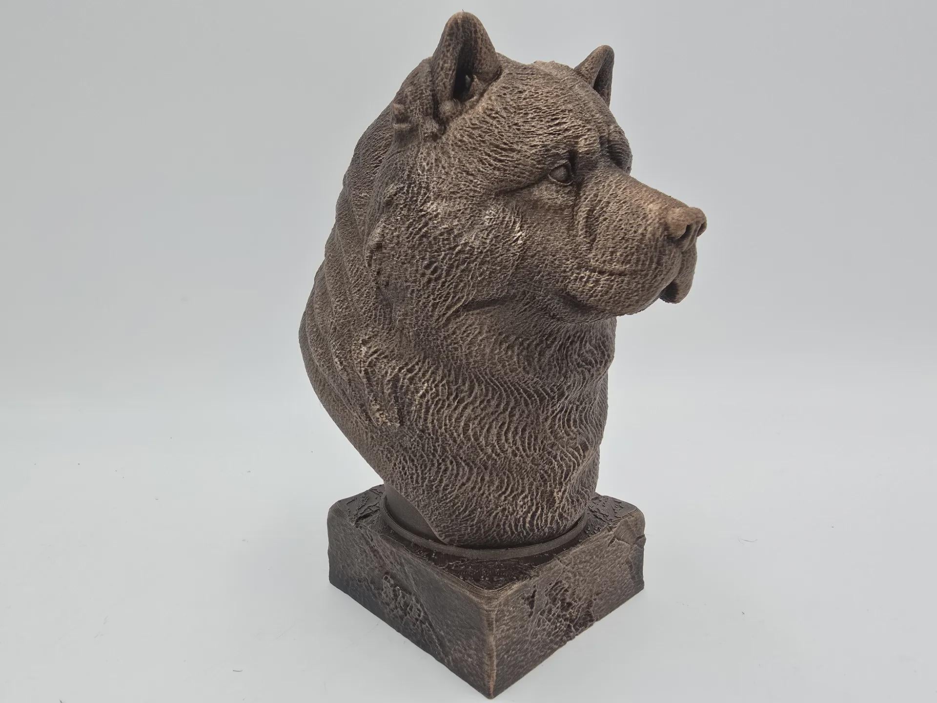 Büste einer Chow-Chow-Hundestatue - Wohndeko Hundeliebhaber handbemalt Ornament
