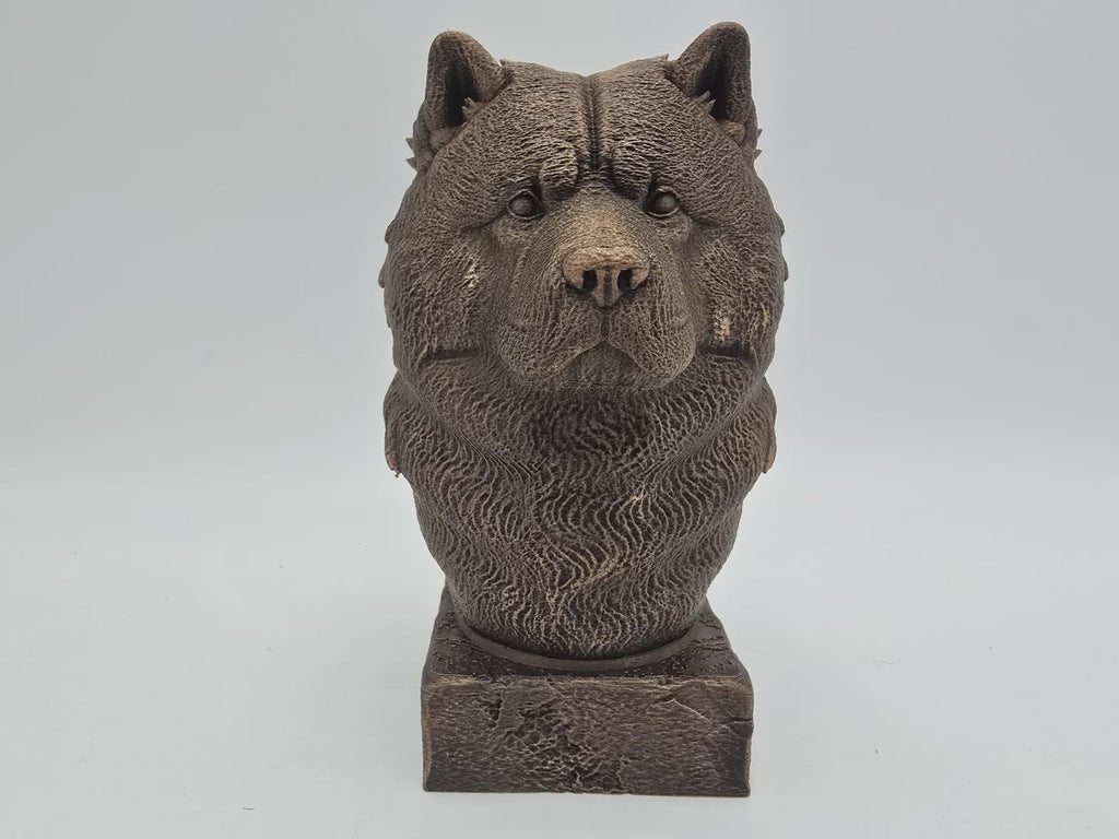 Büste einer Chow-Chow-Hundestatue - Wohndeko Hundeliebhaber handbemalt Ornament