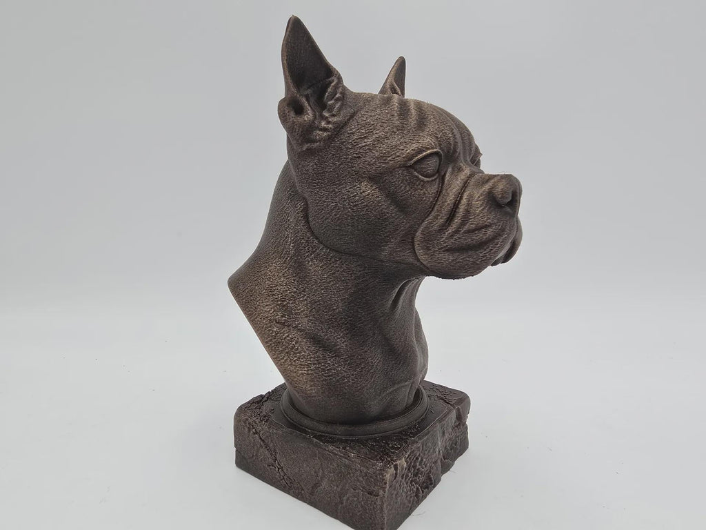 Büste einer Boston Terrier Hundestatue - Wohndeko Hundeliebhaber handbemalt Ornament