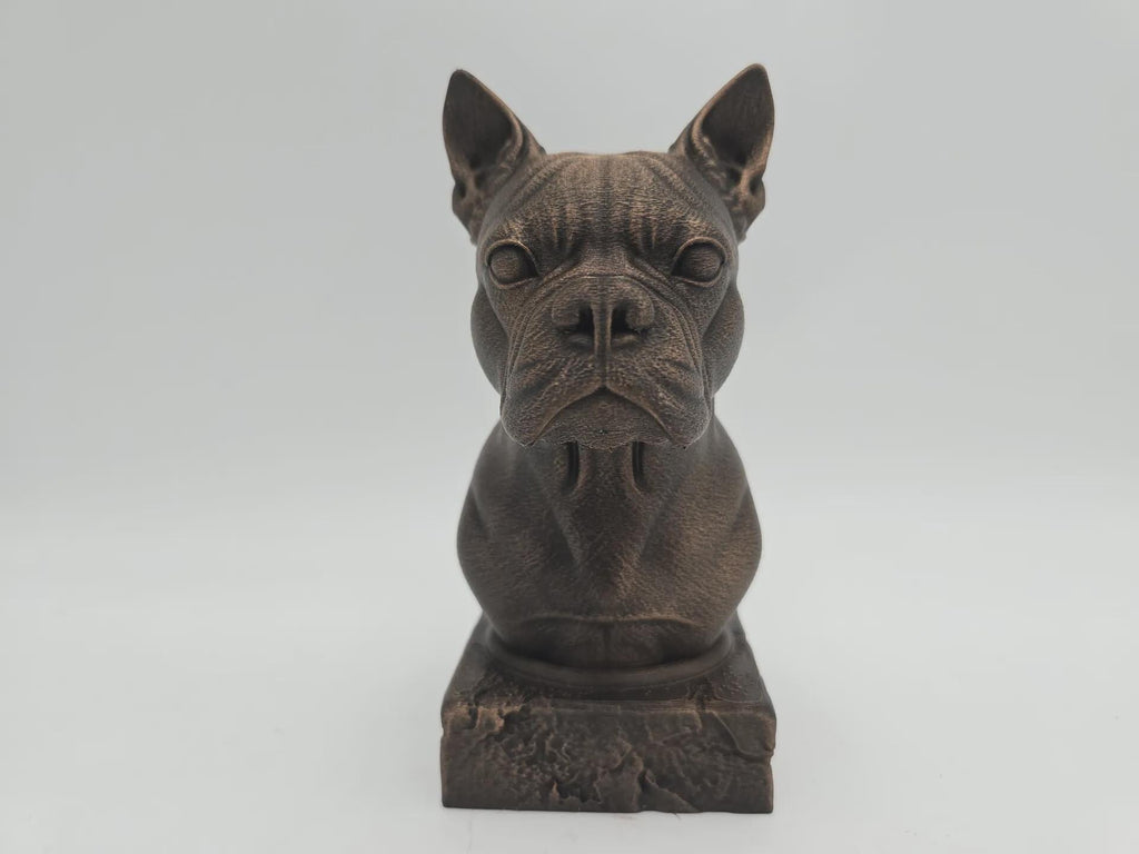 Büste einer Boston Terrier Hundestatue - Wohndeko Hundeliebhaber handbemalt Ornament