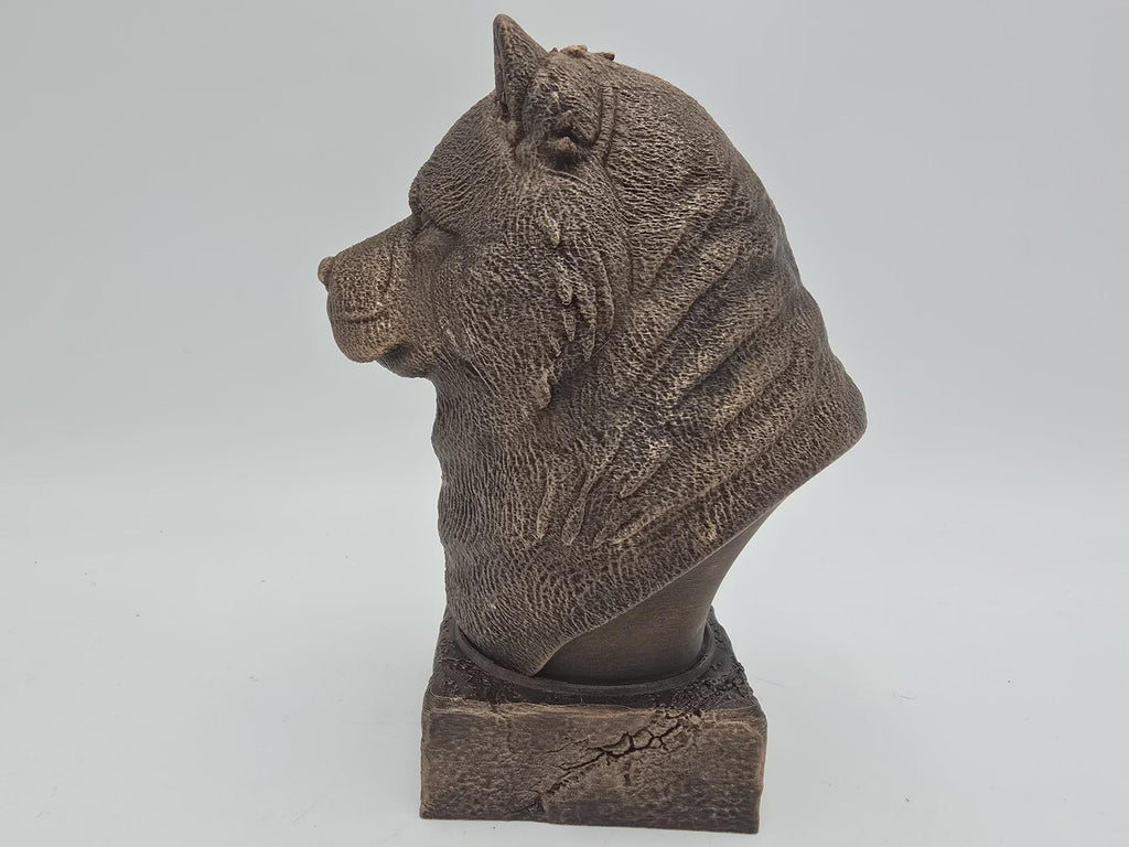 Büste einer Chow-Chow-Hundestatue - Wohndeko Hundeliebhaber handbemalt Ornament