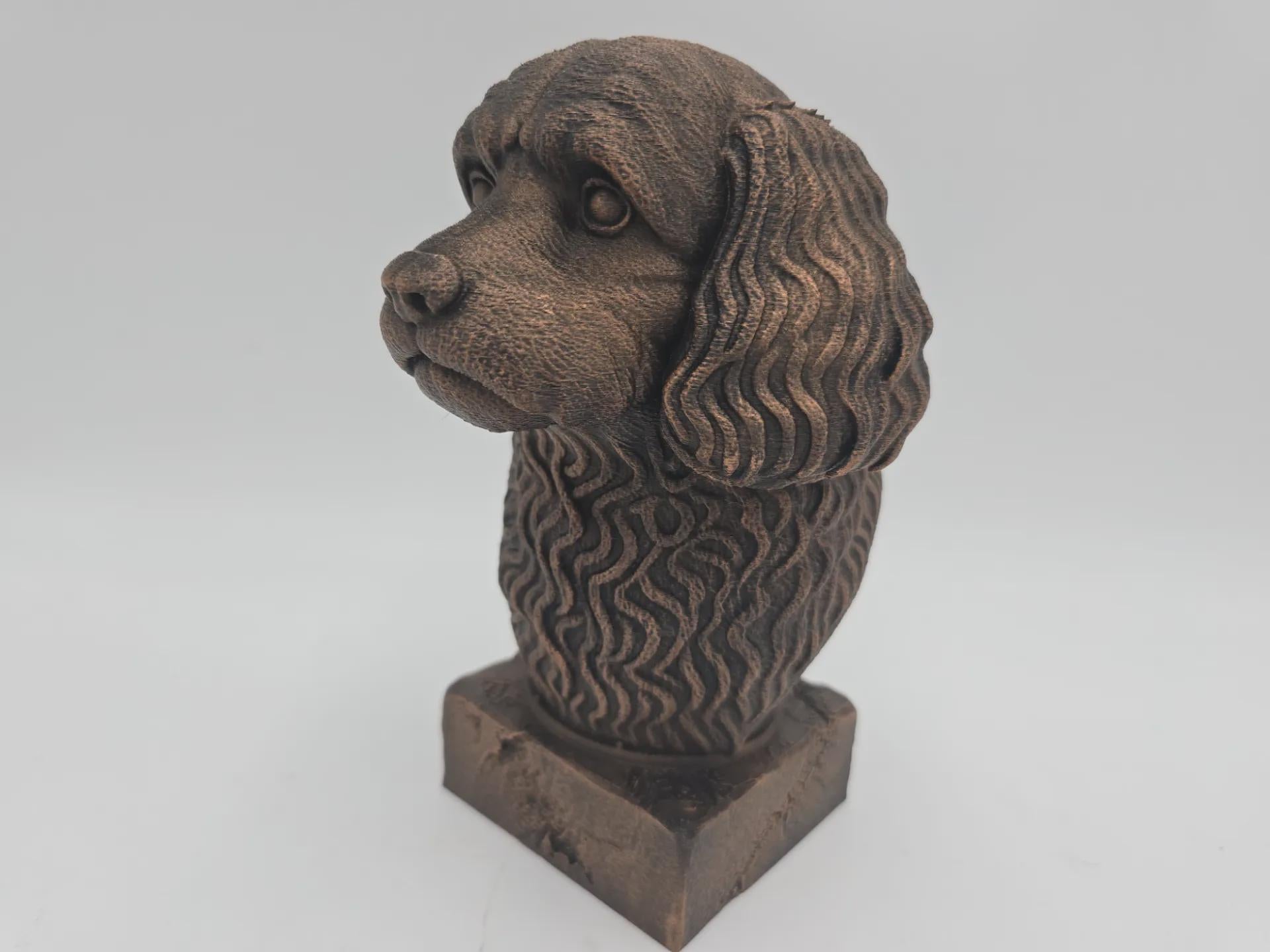 Büste einer Cavapoo-Hundestatue - Wohndeko Hundeliebhaber handbemalt Ornament