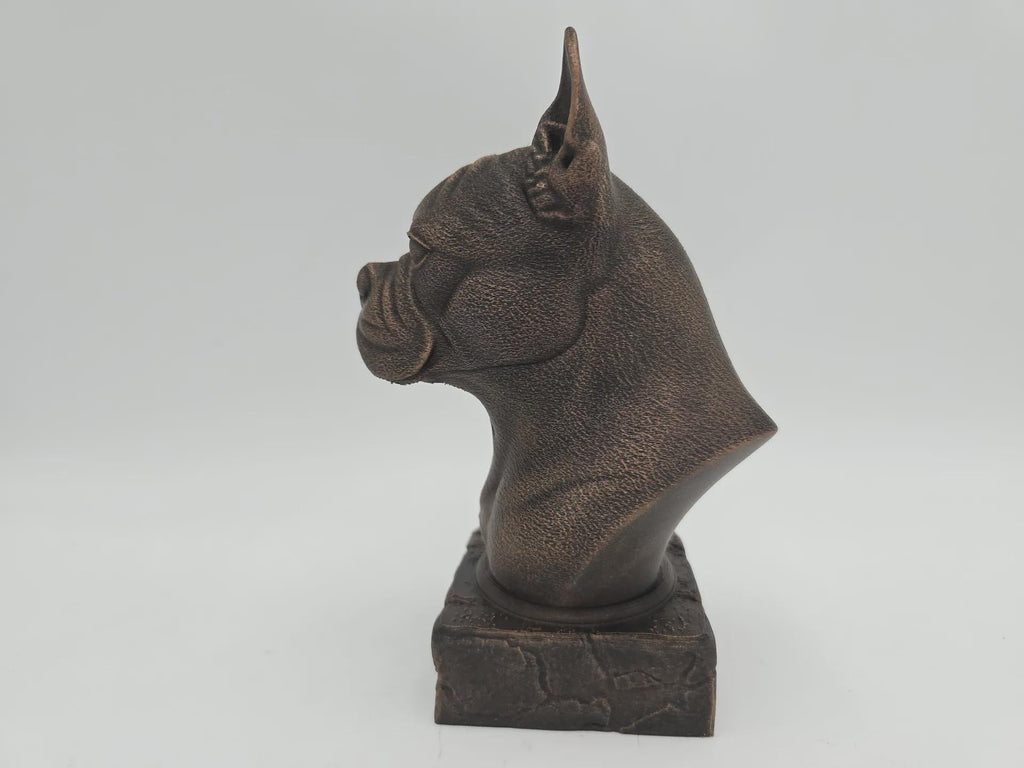 Büste einer Boston Terrier Hundestatue - Wohndeko Hundeliebhaber handbemalt Ornament
