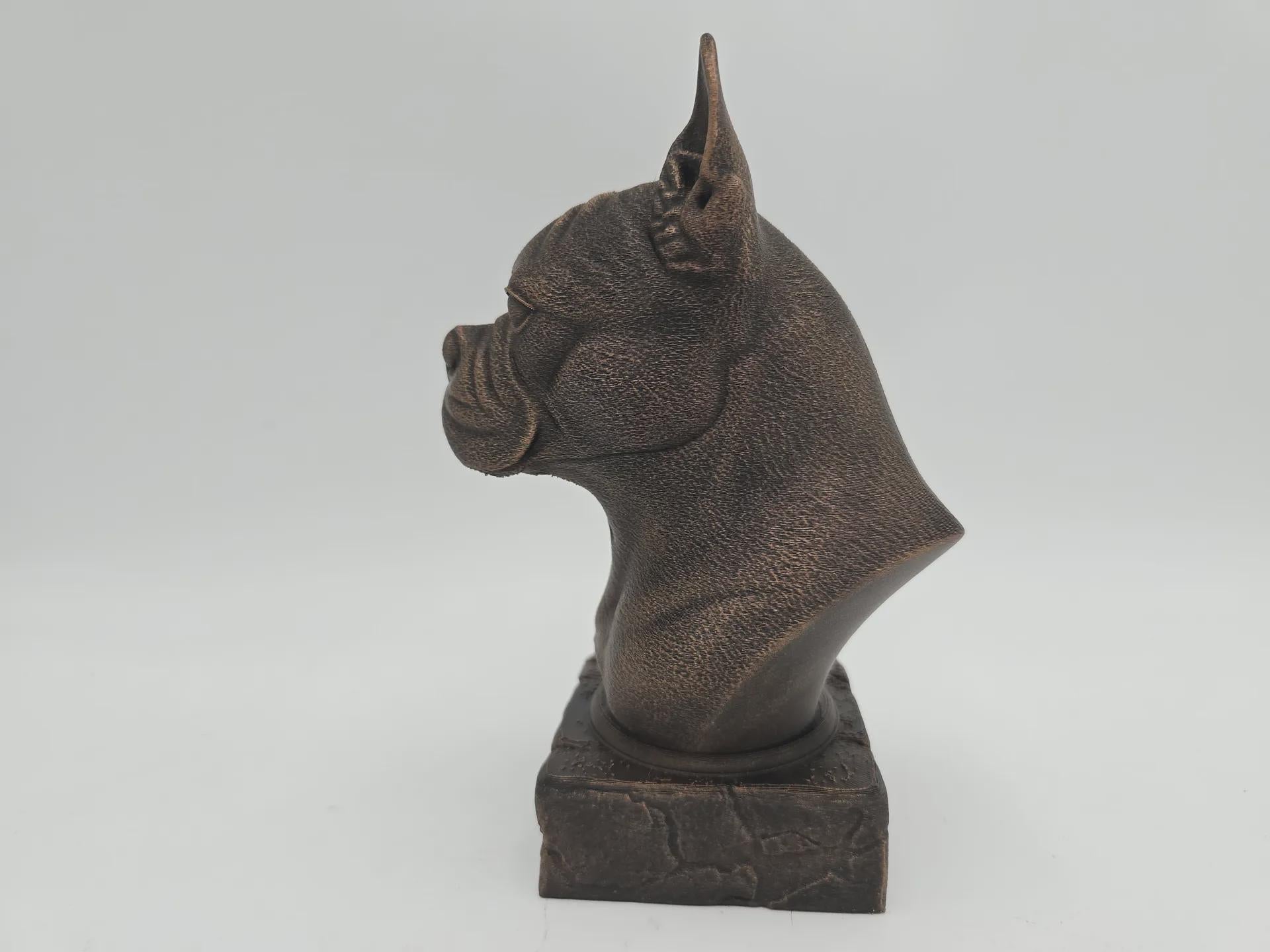 Büste einer Boston Terrier Hundestatue - Wohndeko Hundeliebhaber handbemalt Ornament