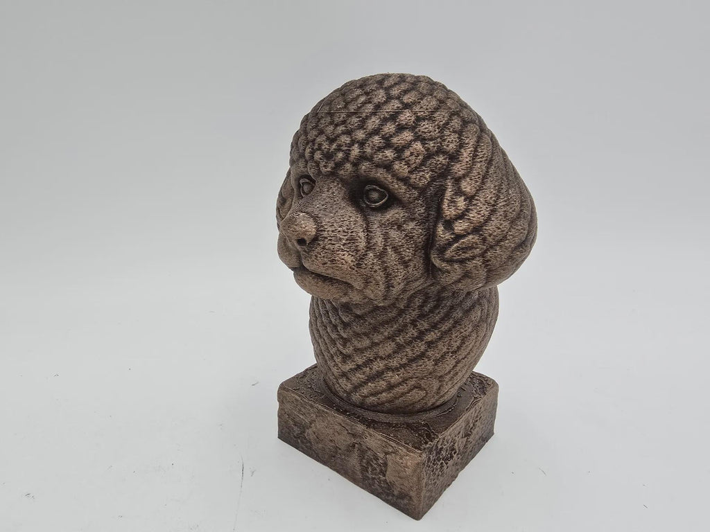 Büste einer Bison-Frise-Hundestatue - Wohndeko Hundeliebhaber handbemaltes Ornament
