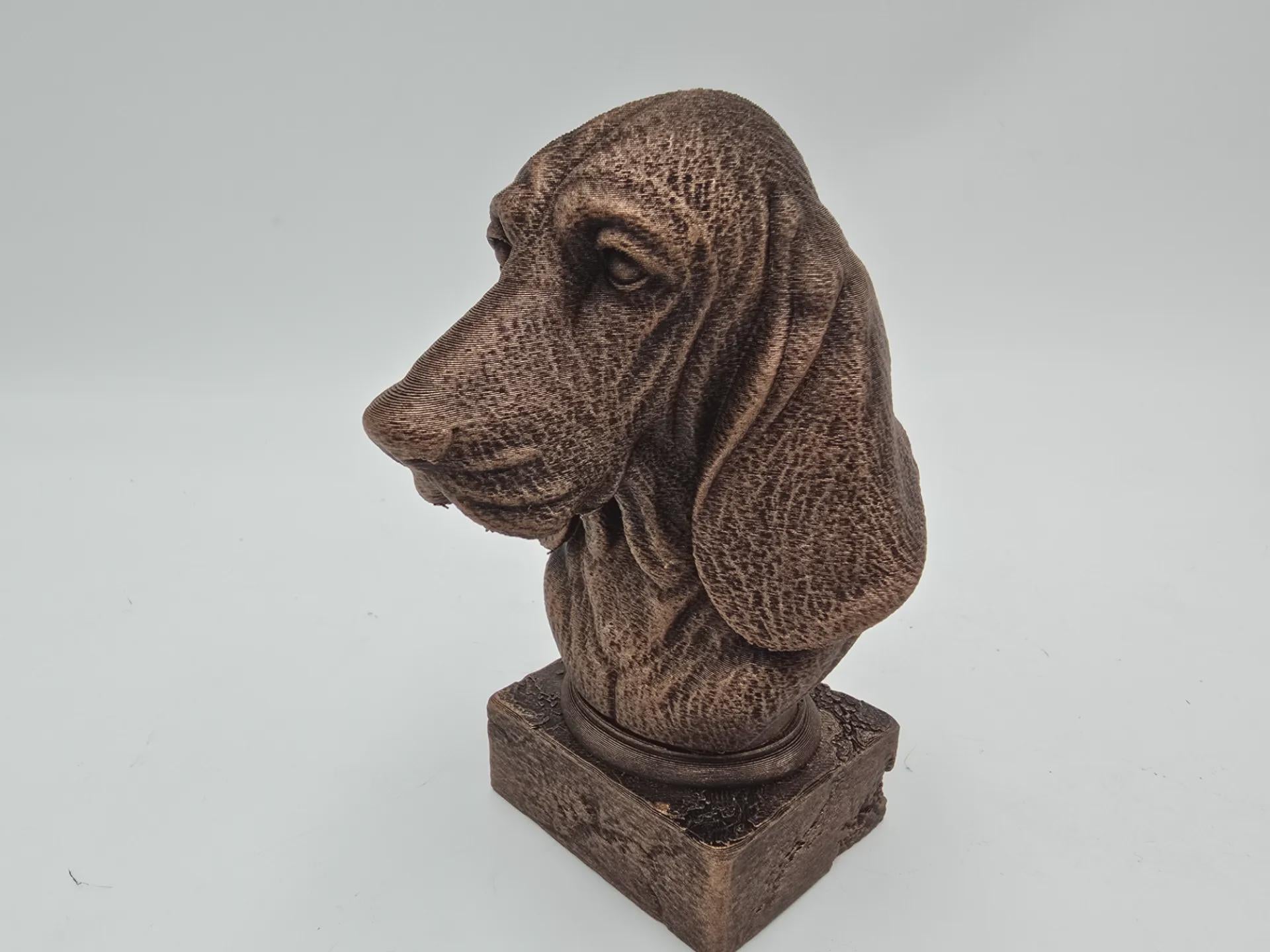Bust of a Basset Hound Dog Statue - Home Decor Dog Lover Hand-painted Ornament