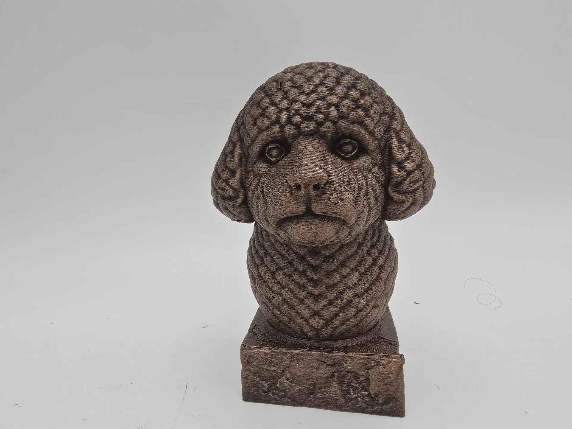 Büste einer Bison-Frise-Hundestatue - Wohndeko Hundeliebhaber handbemaltes Ornament