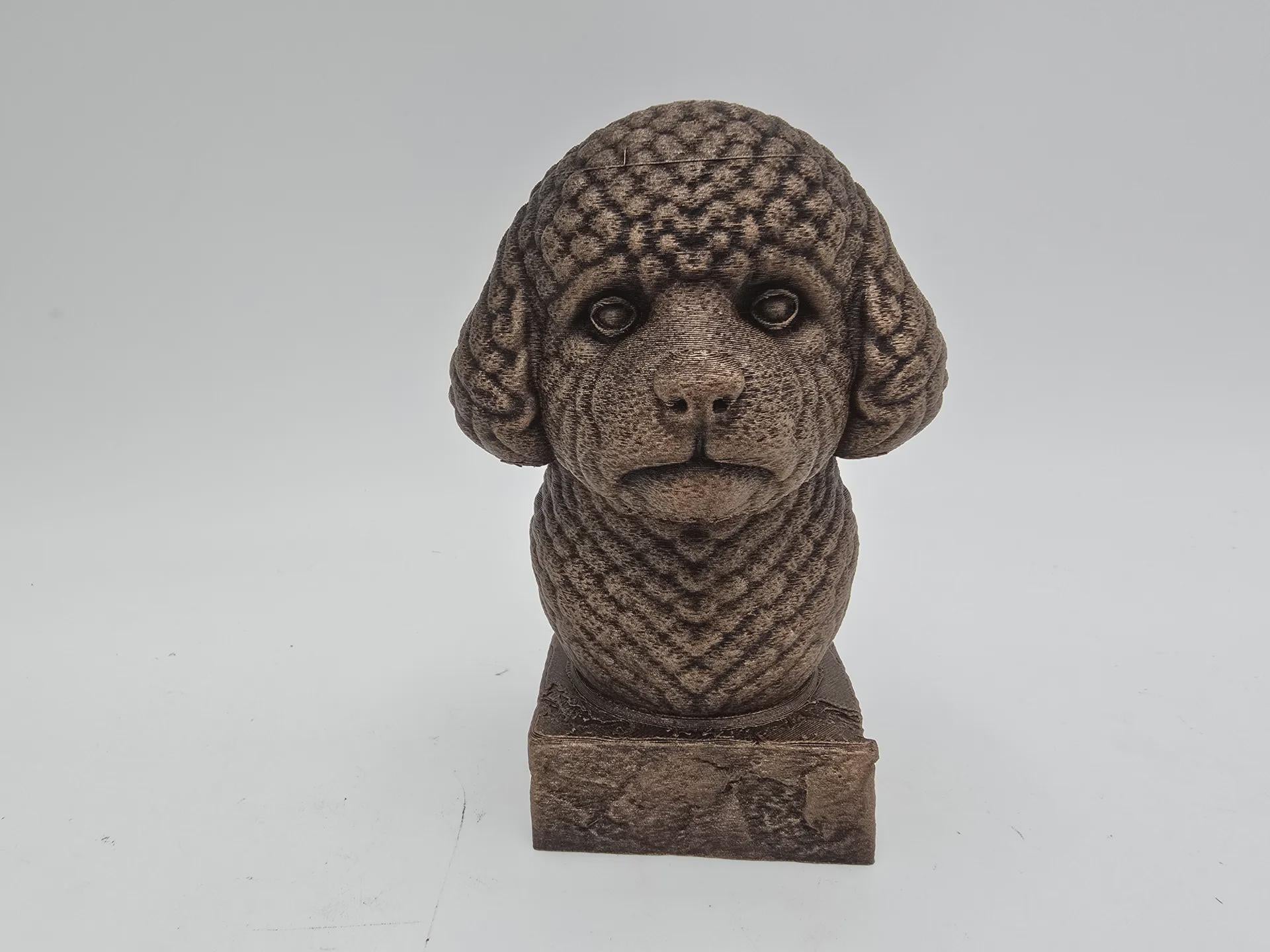 Büste einer Bison-Frise-Hundestatue - Wohndeko Hundeliebhaber handbemaltes Ornament
