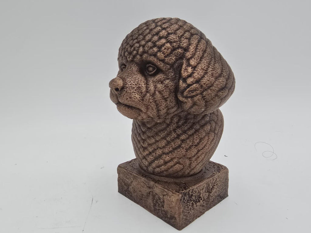 Büste einer Bison-Frise-Hundestatue - Wohndeko Hundeliebhaber handbemaltes Ornament