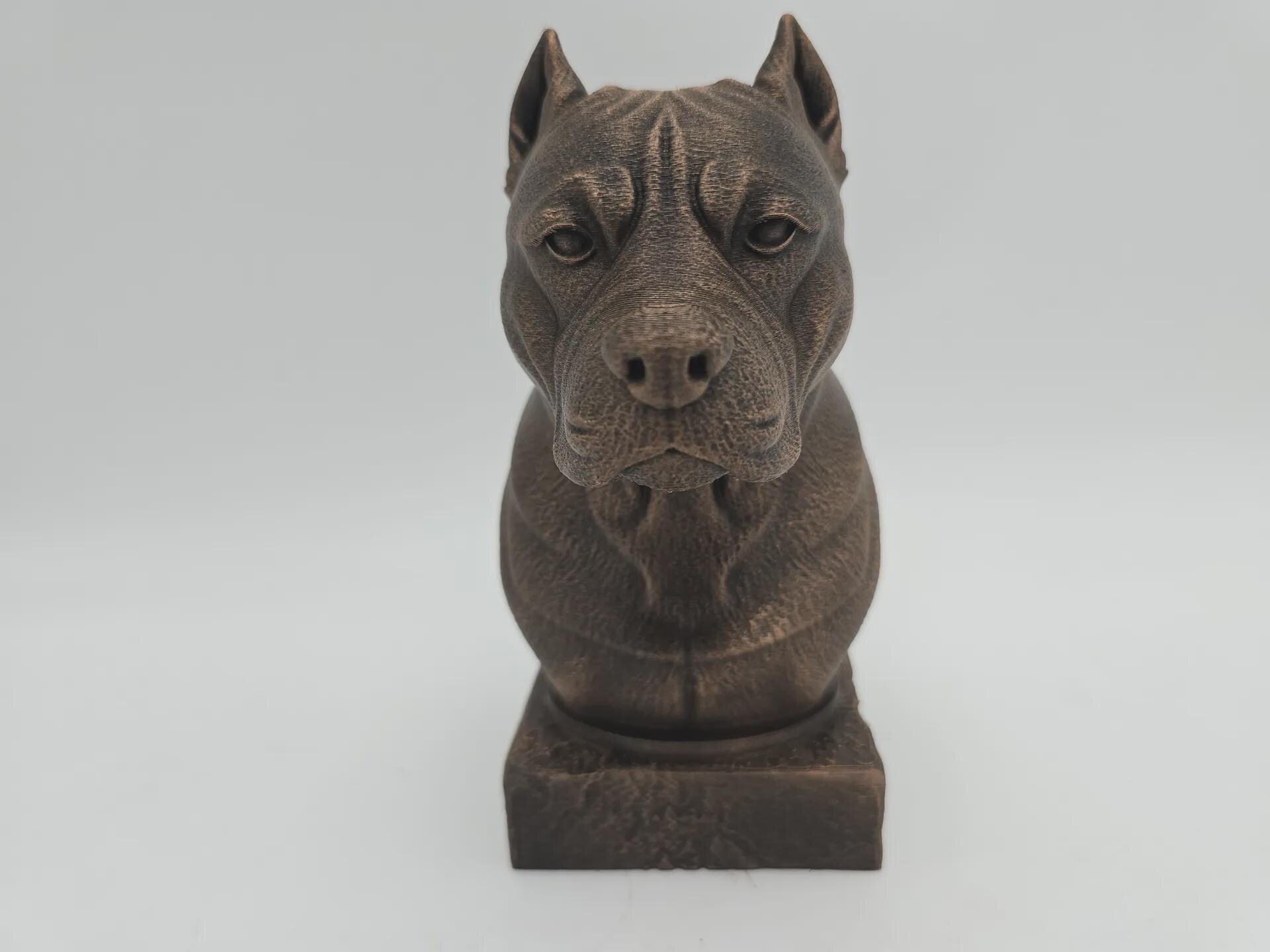 Büste einer Amstaff-Hundestatue - Wohndeko Hundeliebhaber handbemaltes Ornament
