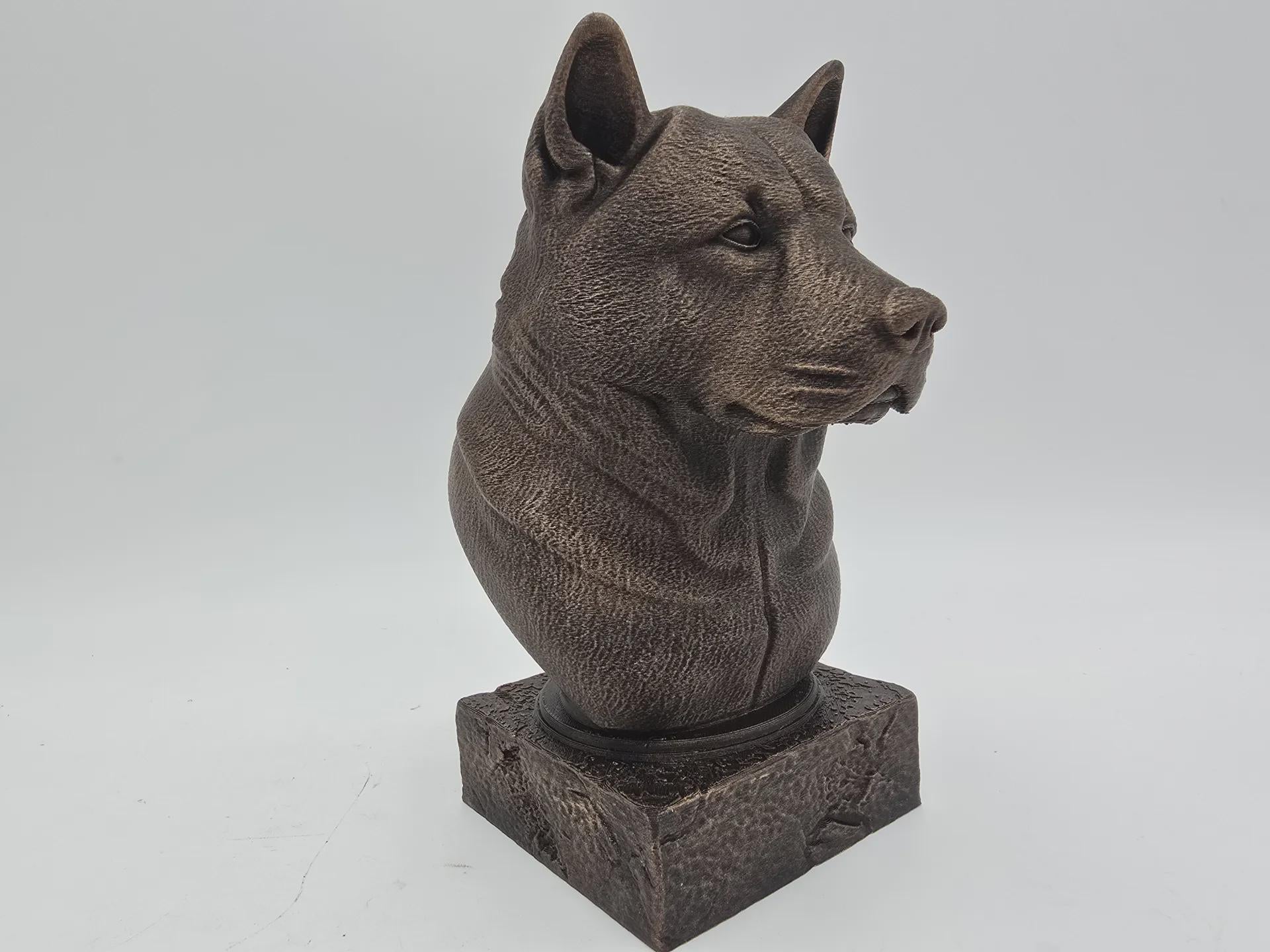 Büste einer Akita-Hundestatue - Wohndeko Hundeliebhaber handbemaltes Ornament