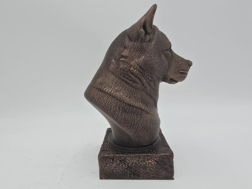 Büste einer Akita-Hundestatue - Wohndeko Hundeliebhaber handbemaltes Ornament