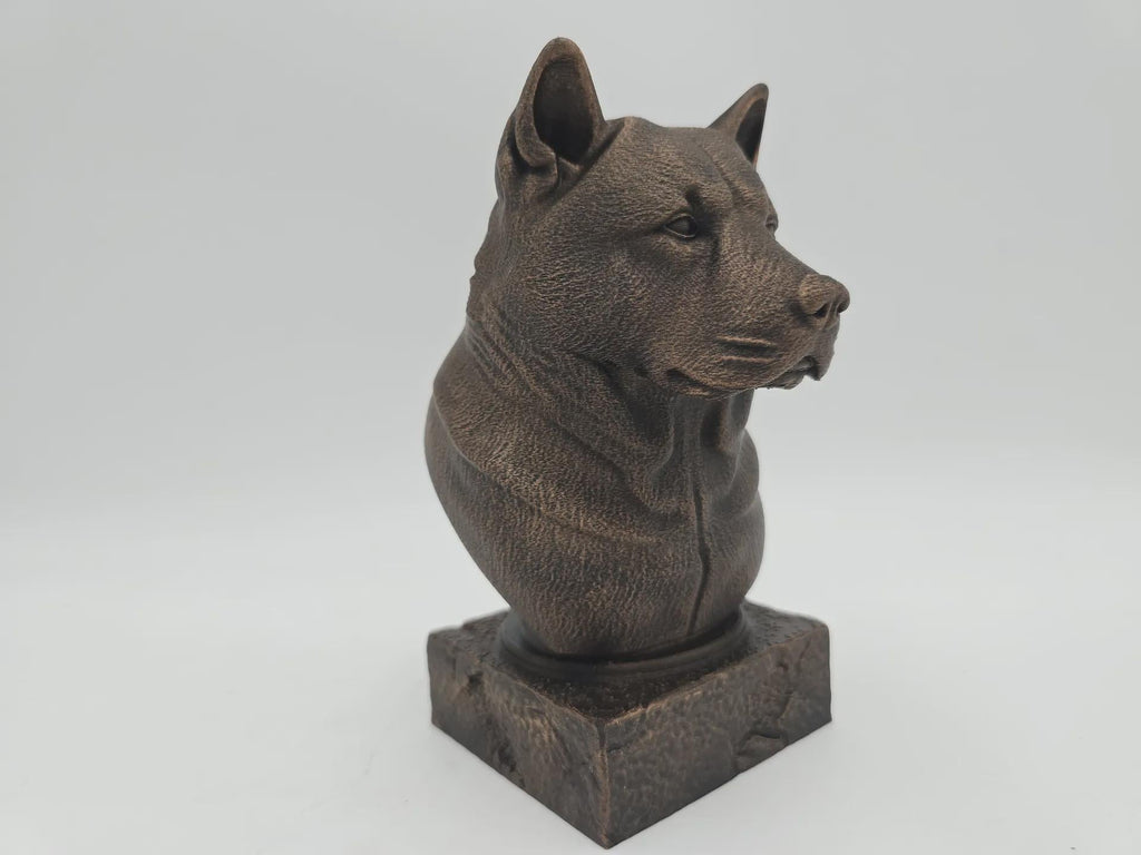 Büste einer Akita-Hundestatue - Wohndeko Hundeliebhaber handbemaltes Ornament