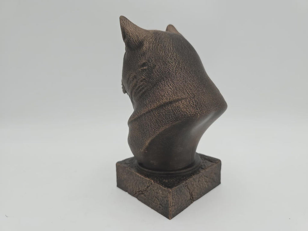 Büste einer Akita-Hundestatue - Wohndeko Hundeliebhaber handbemaltes Ornament