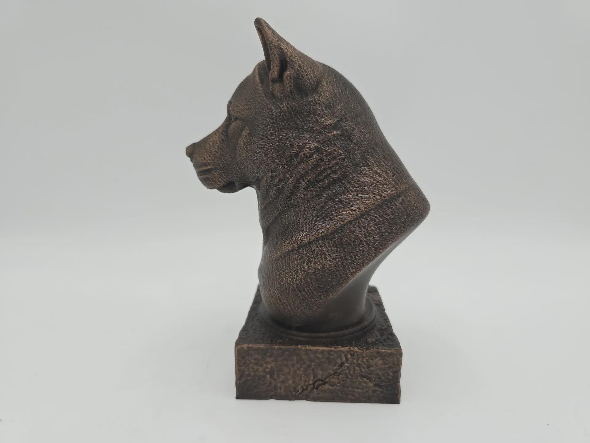 Büste einer Akita-Hundestatue - Wohndeko Hundeliebhaber handbemaltes Ornament