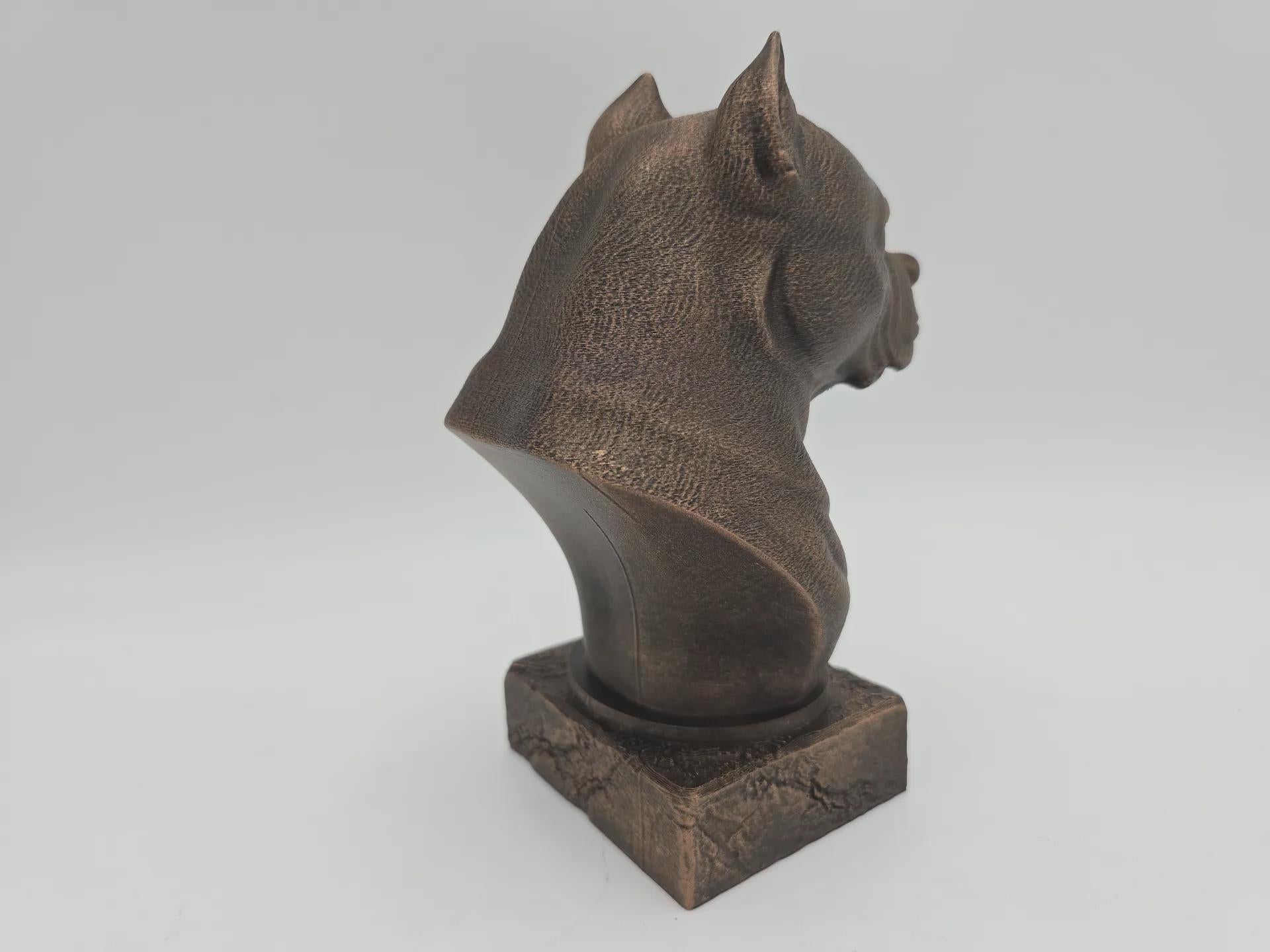 Büste einer Amstaff-Hundestatue - Wohndeko Hundeliebhaber handbemaltes Ornament